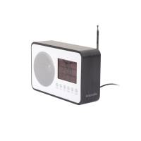Budík a FM rádio Karlsson KA6036BK, 13cm